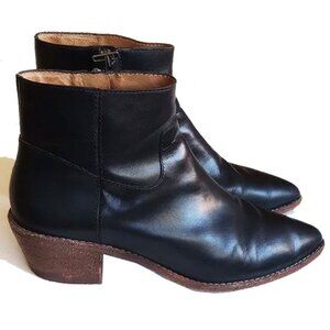 Madewell Leather Ankle Boots 7.5 Black